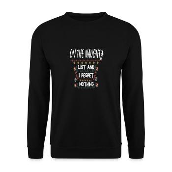FUNNY, ON THE NAUGHTY LIST AND I REGRET NOTHING - Sweat-shirt Unisexe - noir - Devant - Alina (178cm) & Michal (187cm)