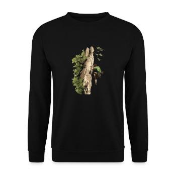 Toprope climbing nature experience for climbers - Unisex Sweatshirt - black - Front - Alina (178cm) & Michal (187cm)