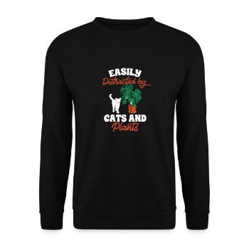 Monstera Deliciosa Albo Plante d’intérieur botanique - Sweat-shirt Unisexe - noir - Devant - Alina (178cm) & Michal (187cm)
