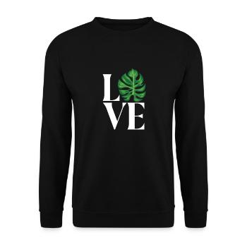 Monstera Deliciosa Albo Plante d’intérieur botanique - Sweat-shirt Unisexe - noir - Devant - Alina (178cm) & Michal (187cm)