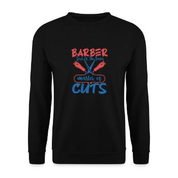 Barber Lord Of The Fades Master of Cuts Barbershop - Unisex Pullover - Schwarz - Vorne - Alina (178cm) & Michal (187cm)