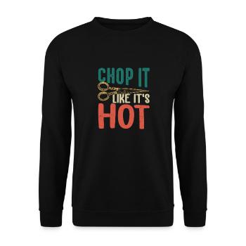 Chop It Like It's Hot Barbershop Beard Haircut - Unisex Sweatshirt - black - Front - Alina (178cm) & Michal (187cm)