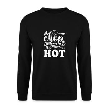 Chop It Like It's Hot Haircut Beard Barbershop - Unisex Sweatshirt - black - Front - Alina (178cm) & Michal (187cm)