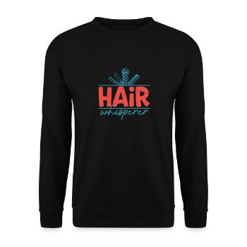 Hair Whisperer Haircut Beard Barbershop - Unisex Sweatshirt - black - Front - Alina (178cm) & Michal (187cm)