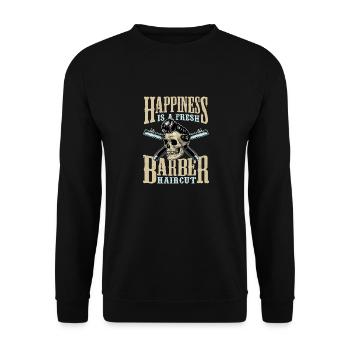 Le bonheur est un frais coupe de cheveux - Sweat-shirt Unisexe - noir - Devant - Alina (178cm) & Michal (187cm)