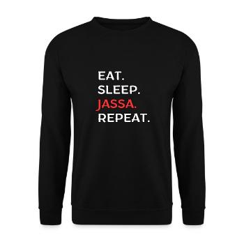 Jassa Jassen Kartenspiel - Unisex Pullover - Schwarz - Vorne - Alina (178cm) & Michal (187cm)