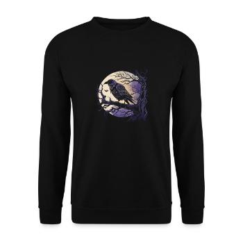 Les corbeaux d'Odin Hugin et Munin Les yeux - Sweat-shirt Unisexe - noir - Devant - Alina (178cm) & Michal (187cm)