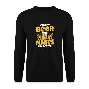 La bière artisanale rend la vie meilleure Brew Brewer Homebrew - Sweat-shirt Unisexe - noir - Devant - Alina (178cm) & Michal (187cm)
