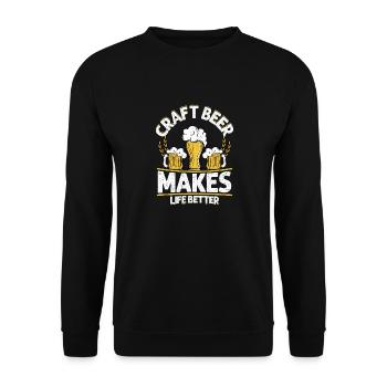 La bière artisanale rend la vie meilleure Homebrew Brewer Brew - Sweat-shirt Unisexe - noir - Devant - Alina (178cm) & Michal (187cm)