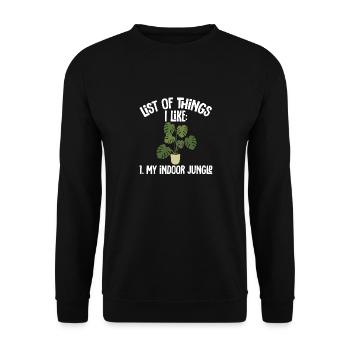 Monstera Deliciosa Albo Plante d’intérieur botanique - Sweat-shirt Unisexe - noir - Devant - Alina (178cm) & Michal (187cm)