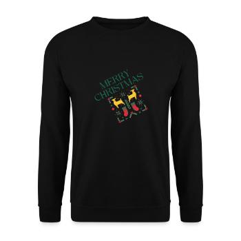 Merry Christmas Oldy | XMAS - Unisex Sweatshirt - black - Front - Alina (178cm) & Michal (187cm)