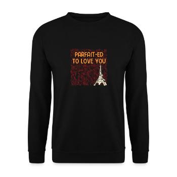 Parfait ed to Love You Lover French Husband France - Unisex Pullover - Schwarz - Vorne - Alina (178cm) & Michal (187cm)