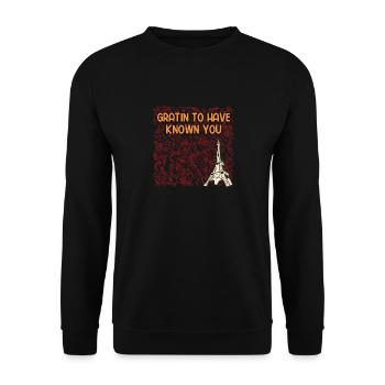 Gratin to Have Known You Positive Quotes French - Unisex Pullover - Schwarz - Vorne - Alina (178cm) & Michal (187cm)