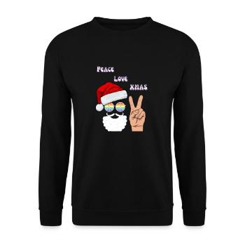 Peace Love Xmas | XMAS - Unisex Sweatshirt - black - Front - Alina (178cm) & Michal (187cm)