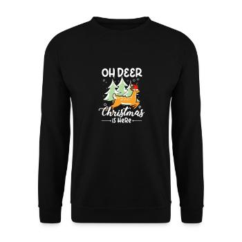 Weihnachtsmann Lebkuchen Rentier Winter - Unisex Pullover - Schwarz - Vorne - Alina (178cm) & Michal (187cm)