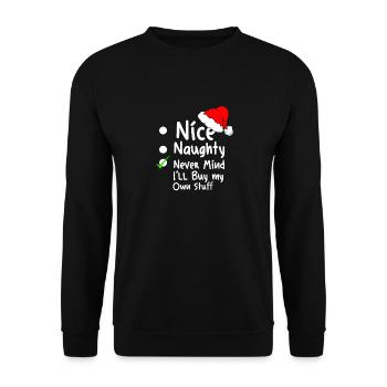 Weihnachtsmann Lebkuchen Rentier Winter - Unisex Pullover - Schwarz - Vorne - Alina (178cm) & Michal (187cm)