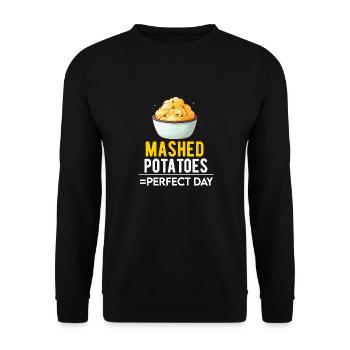 Mashed Potatoes Lover Funny Butter Potato Food - Unisex Sweatshirt - black - Front - Alina (178cm) & Michal (187cm)