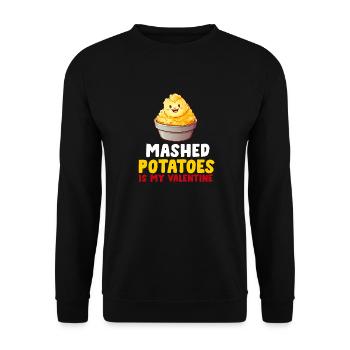 Amateur de purée de pommes de terre Nourriture de pommes de terre au beurre drôle - Sweat-shirt Unisexe - noir - Devant - Alina (178cm) & Michal (187cm)