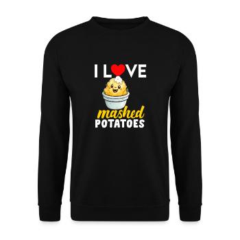 Mashed Potatoes Lover Funny Butter Potato Food - Unisex Sweatshirt - black - Front - Alina (178cm) & Michal (187cm)