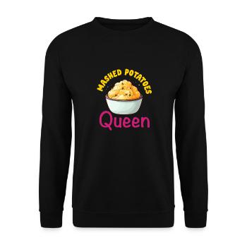 Amateur de purée de pommes de terre Nourriture de pommes de terre au beurre drôle - Sweat-shirt Unisexe - noir - Devant - Alina (178cm) & Michal (187cm)
