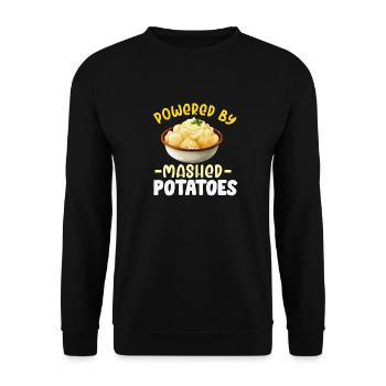 Amateur de purée de pommes de terre Nourriture de pommes de terre au beurre drôle - Sweat-shirt Unisexe - noir - Devant - Alina (178cm) & Michal (187cm)