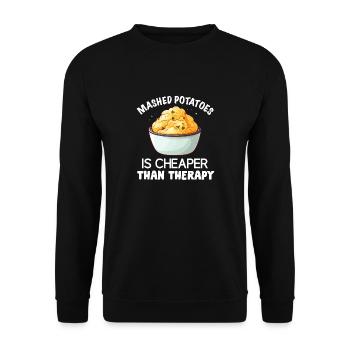 Mashed Potatoes Lover Funny Butter Potato Food - Unisex Sweatshirt - black - Front - Alina (178cm) & Michal (187cm)