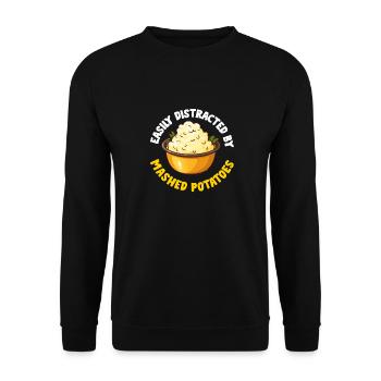 Amateur de purée de pommes de terre Nourriture de pommes de terre au beurre drôle - Sweat-shirt Unisexe - noir - Devant - Alina (178cm) & Michal (187cm)
