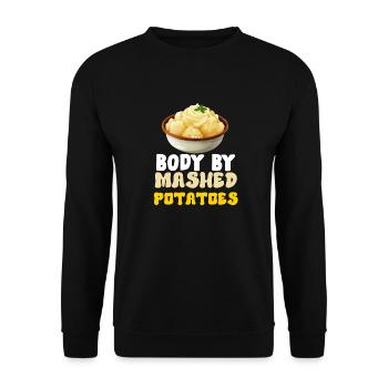 Mashed Potatoes Lover Funny Butter Potato Food - Unisex Sweatshirt - black - Front - Alina (178cm) & Michal (187cm)