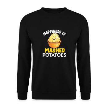 Amateur de purée de pommes de terre Nourriture de pommes de terre au beurre drôle - Sweat-shirt Unisexe - noir - Devant - Alina (178cm) & Michal (187cm)