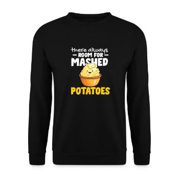 Mashed Potatoes Lover Funny Butter Potato Food - Unisex Sweatshirt - black - Front - Alina (178cm) & Michal (187cm)