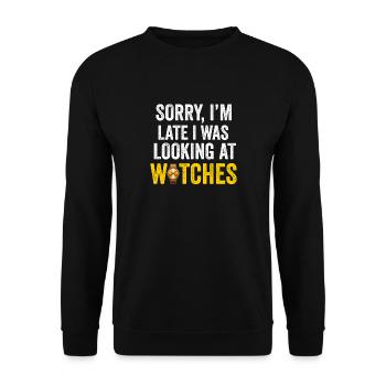 Watch Collector Horologist Collecting Watches - Unisex Sweatshirt - black - Front - Alina (178cm) & Michal (187cm)