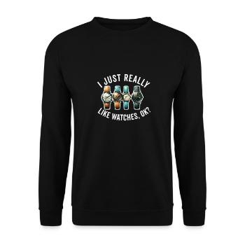Horloger Collectionneur Horloger Collectionneur de montres - Sweat-shirt Unisexe - noir - Devant - Alina (178cm) & Michal (187cm)