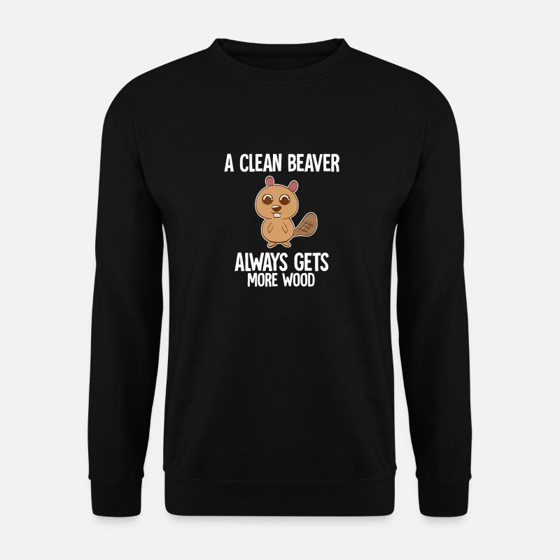 Schmutzig Lustig Erwachsener Sauber Biber Holz - Unisex Pullover - Schwarz