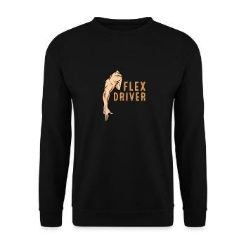 Flex Driver for Delivery Drivers Cool Courier Pun - Unisex Sweatshirt - black - Front - Alina (178cm) & Michal (187cm)