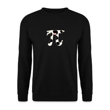 Cow pie lover pi day icon funny math - Unisex Sweatshirt - black - Front - Alina (178cm) & Michal (187cm)