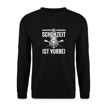 Wildschweinjäger Wildschweinjagd Keilerjagd Jäger - Unisex Pullover - Schwarz - Vorne - Alina (178cm) & Michal (187cm)