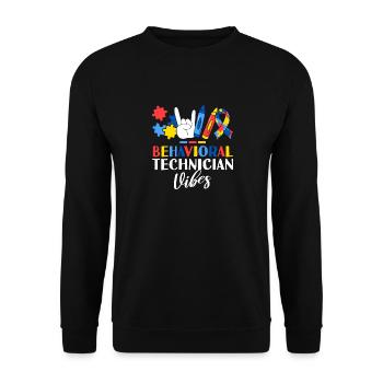 Behavioral Technician Vibes Registered ABA - Unisex Sweatshirt - black - Front - Alina (178cm) & Michal (187cm)