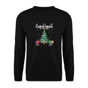 Noël appelle Noël pyjama drôle d’arbre - Sweat-shirt Unisexe - noir - Devant - Alina (178cm) & Michal (187cm)