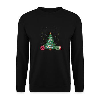 Christmas Is Calling Christmas Pajama Funny X-Mas - Unisex Sweatshirt - black - Front - Alina (178cm) & Michal (187cm)
