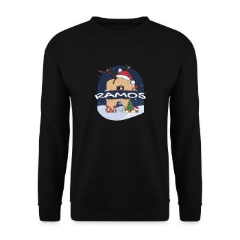Impressionnant nom de Ramos w chapeau de père Noël dans le thème de Noël - Sweat-shirt Unisexe - noir - Devant - Alina (178cm) & Michal (187cm)