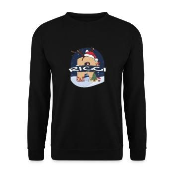 Génial nom de Ricci w chapeau de père Noël dans le thème de Noël - Sweat-shirt Unisexe - noir - Devant - Alina (178cm) & Michal (187cm)