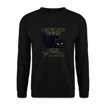 Cats gift cat owner cynic cats - Unisex Sweatshirt - black - Front - Alina (178cm) & Michal (187cm)