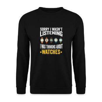 Watch Collector Horologist Collecting Watches - Unisex Sweatshirt - black - Front - Alina (178cm) & Michal (187cm)