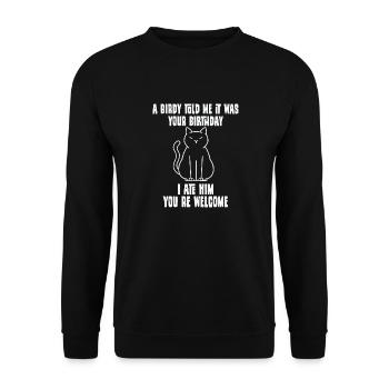 Katzenhalter Geschenk Misanthropen Motiv Katzen - Unisex Pullover - Schwarz - Vorne - Alina (178cm) & Michal (187cm)
