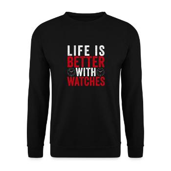 Horloger Collectionneur Horloger Collectionneur de montres - Sweat-shirt Unisexe - noir - Devant - Alina (178cm) & Michal (187cm)