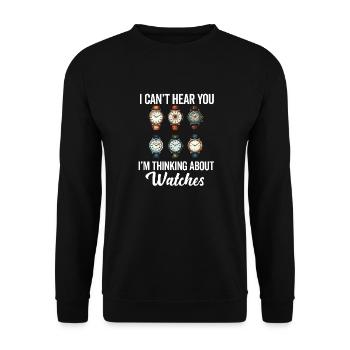 Watch Collector Horologist Collecting Watches - Unisex Sweatshirt - black - Front - Alina (178cm) & Michal (187cm)