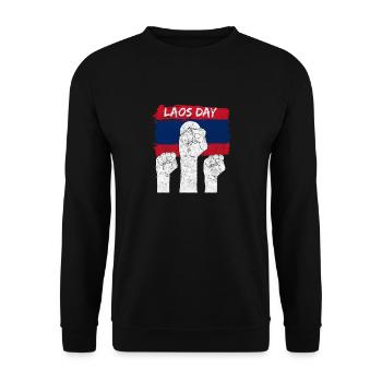 Laos Lao Drapeau Laotien éléphant Lao I cadeau - Sweat-shirt Unisexe - noir - Devant - Alina (178cm) & Michal (187cm)