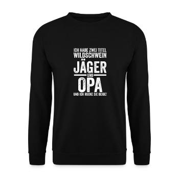 Wildschweinjäger Wildschweinjagd Keilerjagd Jäger - Unisex Pullover - Schwarz - Vorne - Alina (178cm) & Michal (187cm)