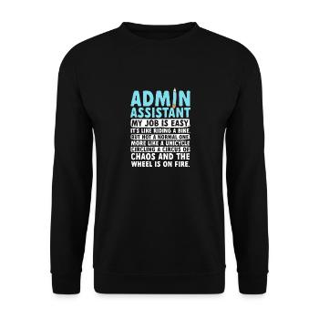 Secrétaire, Adjointe administrative, Commis de bureau - Sweat-shirt Unisexe - noir - Devant - Alina (178cm) & Michal (187cm)