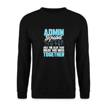 Secrétaire, Adjointe administrative, Commis de bureau - Sweat-shirt Unisexe - noir - Devant - Alina (178cm) & Michal (187cm)